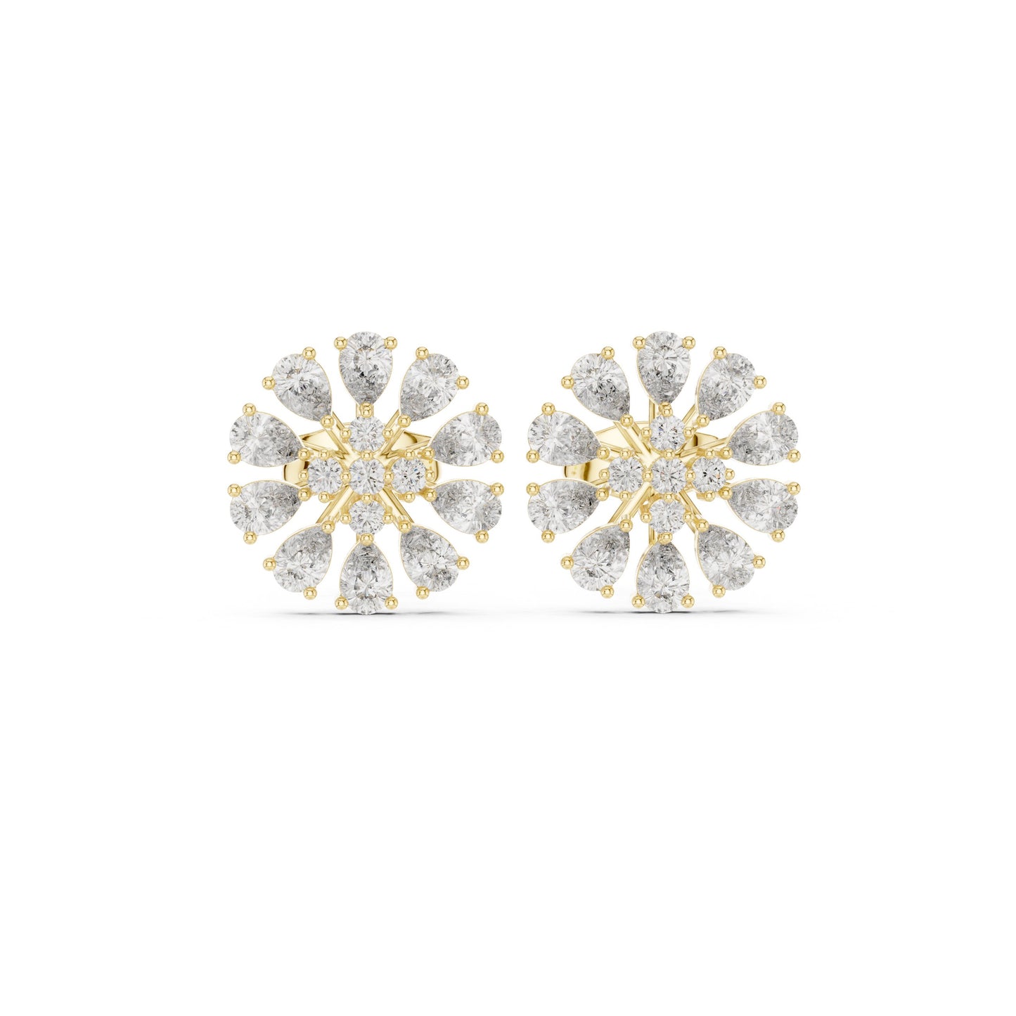 Pear Cluster Lab Grown Diamond Earrings