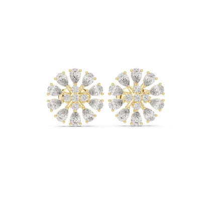 Pear Cluster Lab Grown Diamond Earrings
