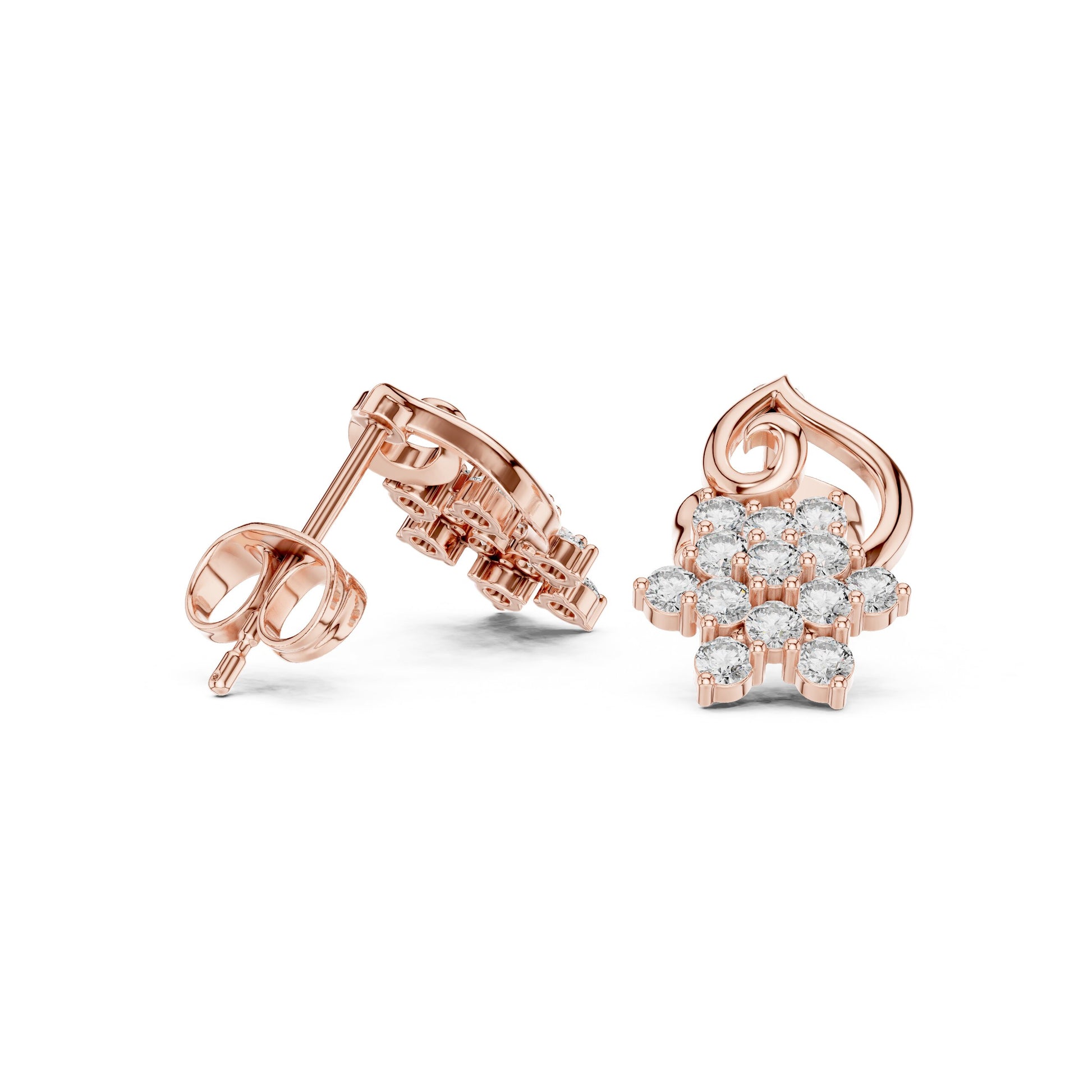 Round Stud Lab Grown Diamond Earrings