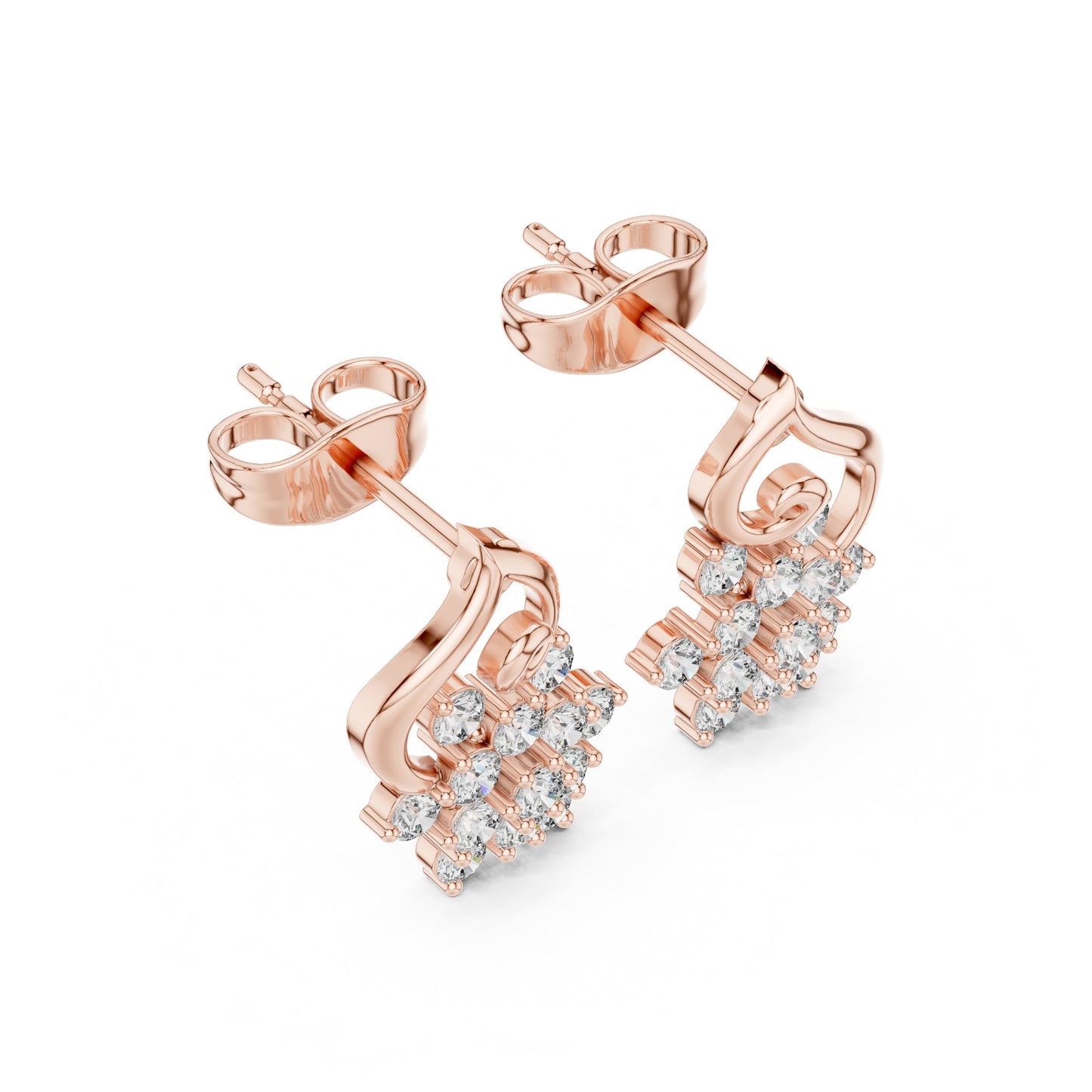 Round Stud Lab Grown Diamond Earrings