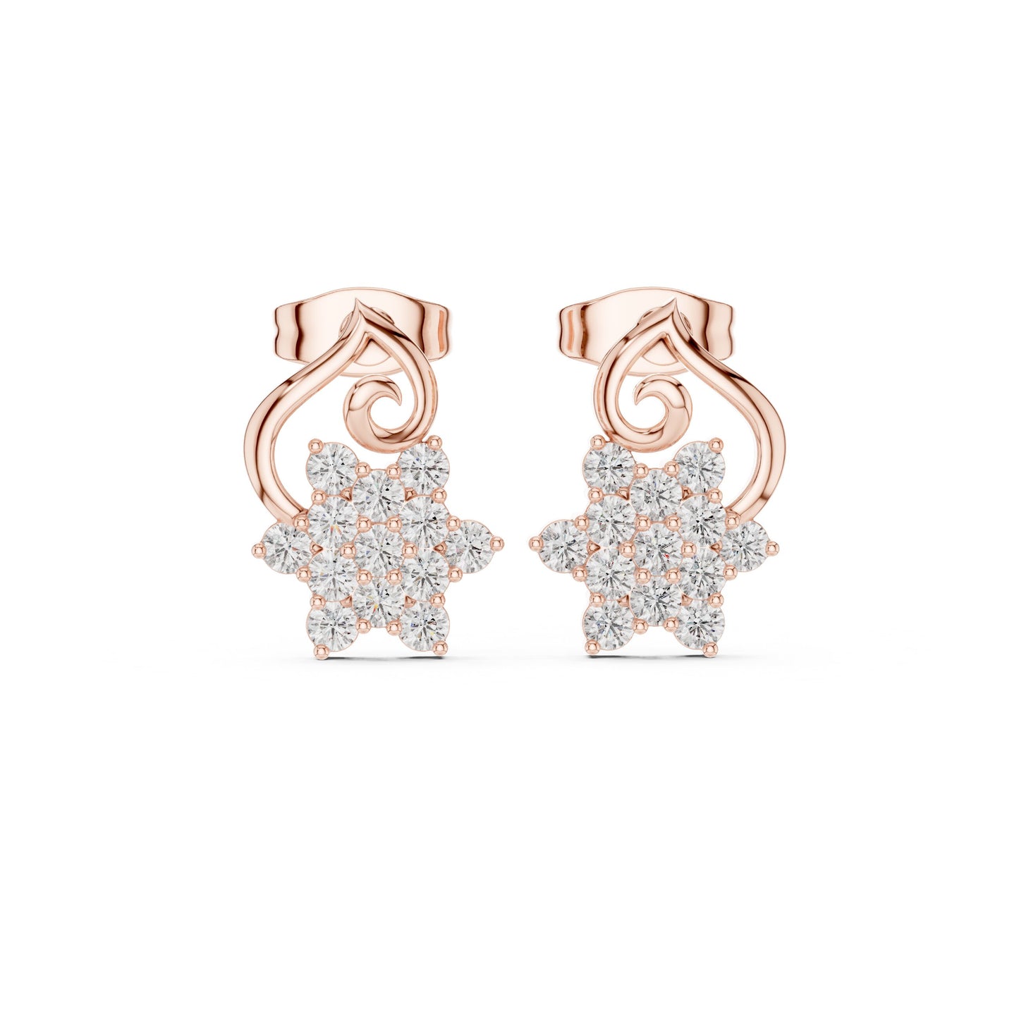 Round Stud Lab Grown Diamond Earrings