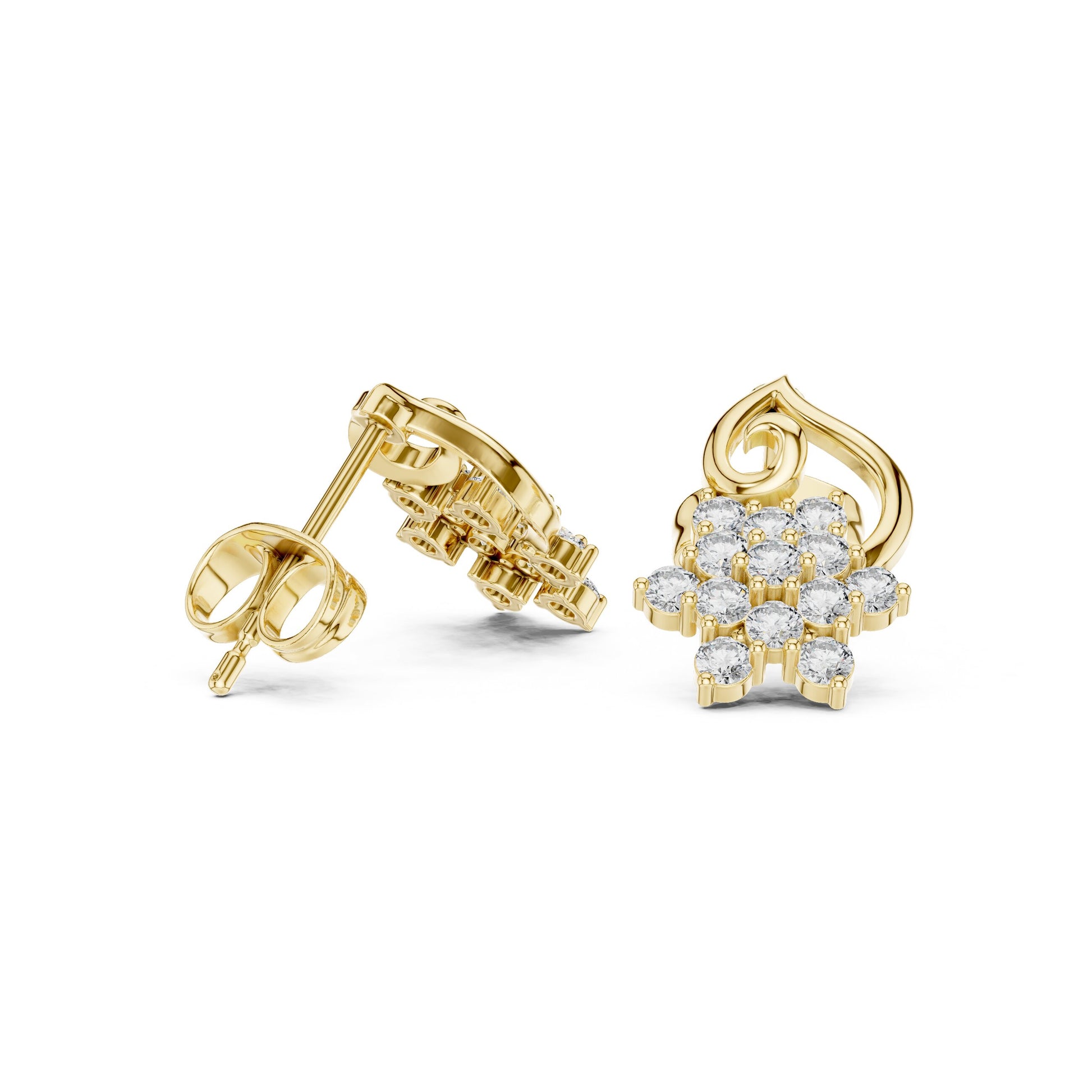 Round Stud Lab Grown Diamond Earrings