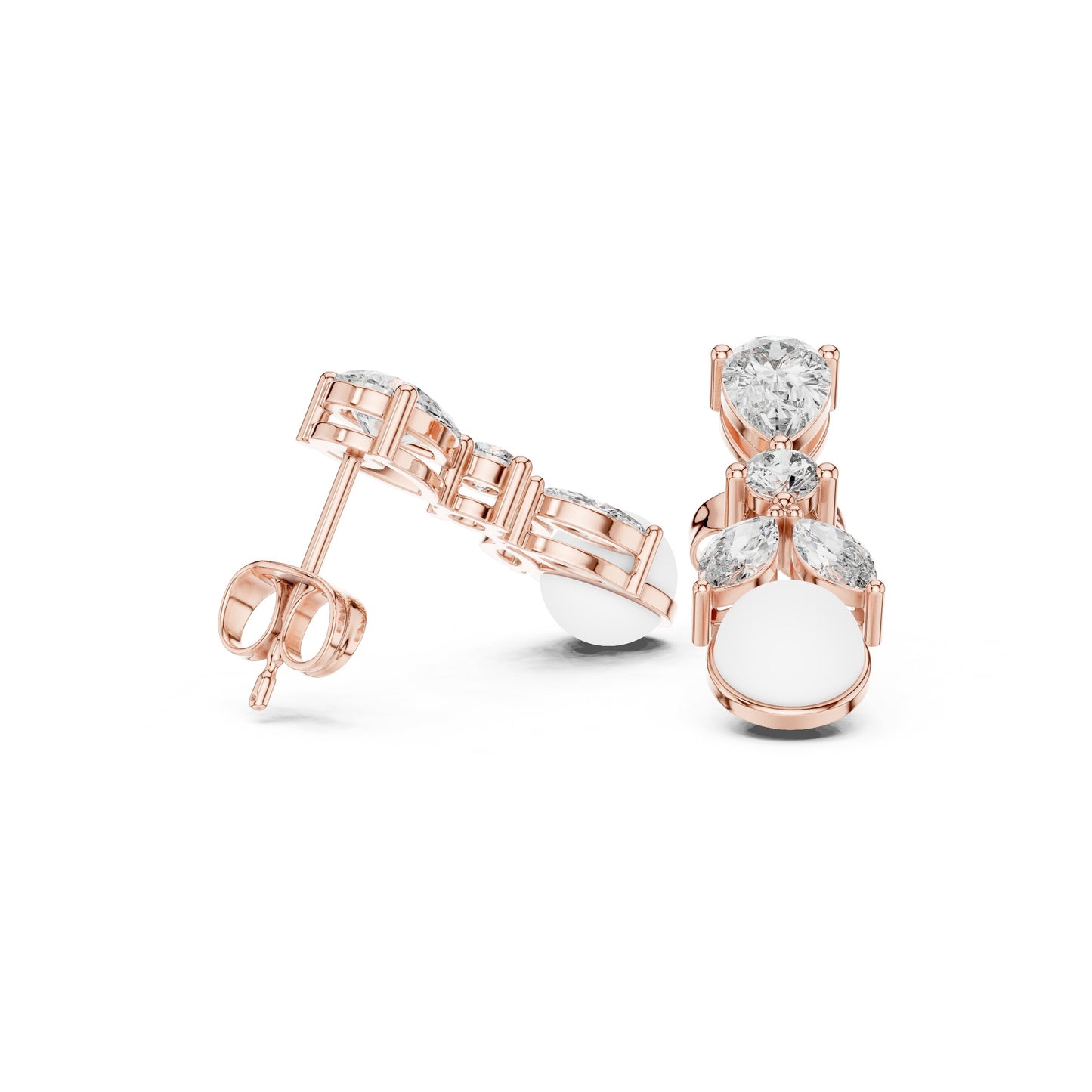 Mixed Shape Lab Grown Diamond Drop Earrings