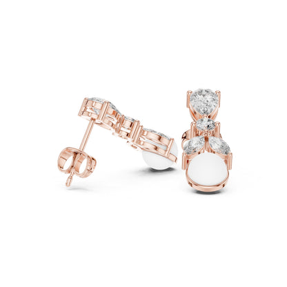 Mixed Shape Lab Grown Diamond Drop Earrings