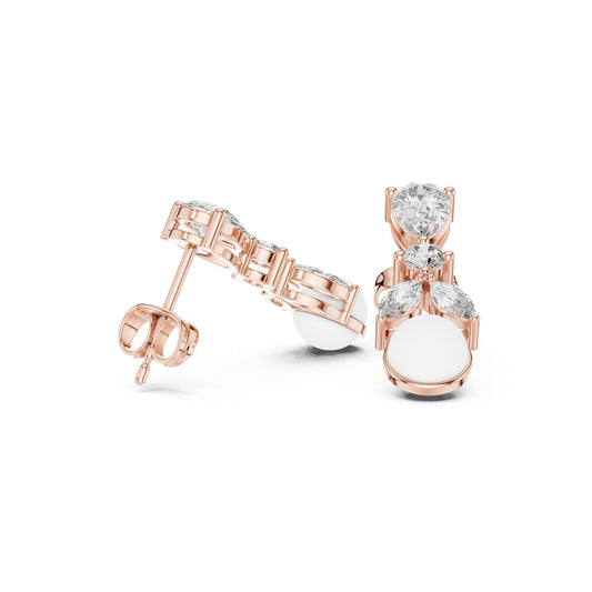 Mixed Shape Lab Grown Diamond Drop Earrings