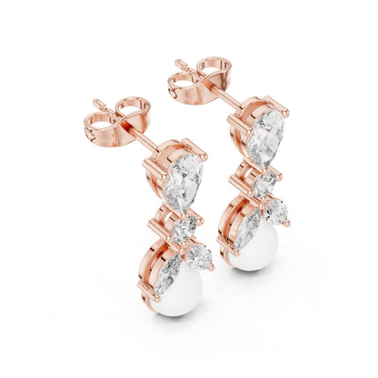 Mixed Shape Lab Grown Diamond Drop Earrings
