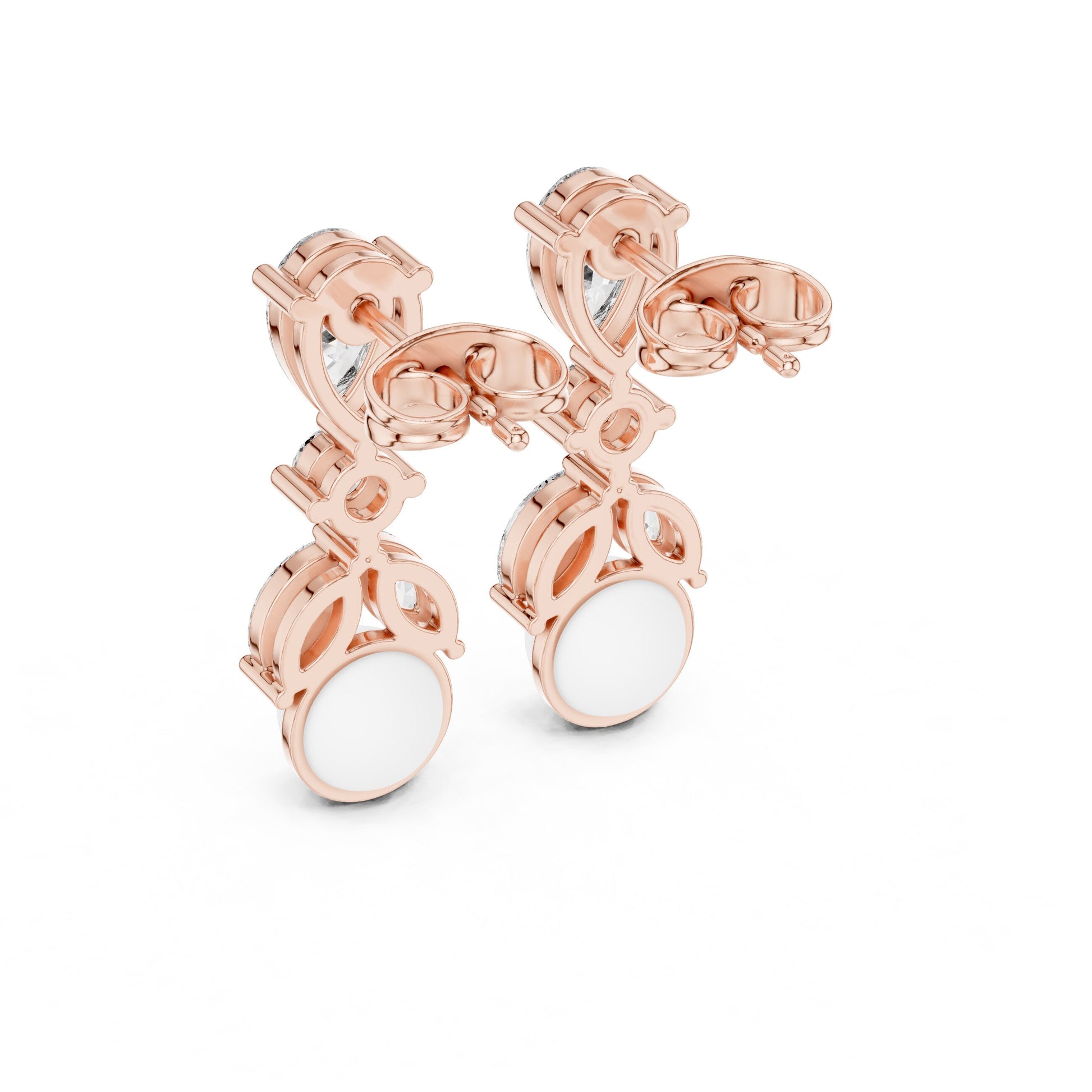 Mixed Shape Lab Grown Diamond Drop Earrings
