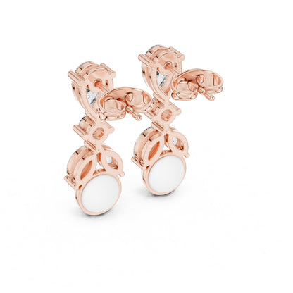 Mixed Shape Lab Grown Diamond Drop Earrings