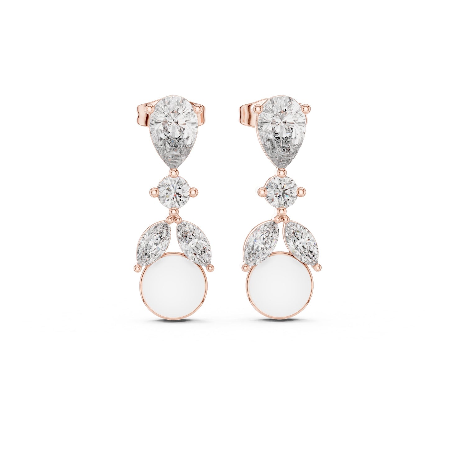 Mixed Shape Lab Grown Diamond Drop Earrings