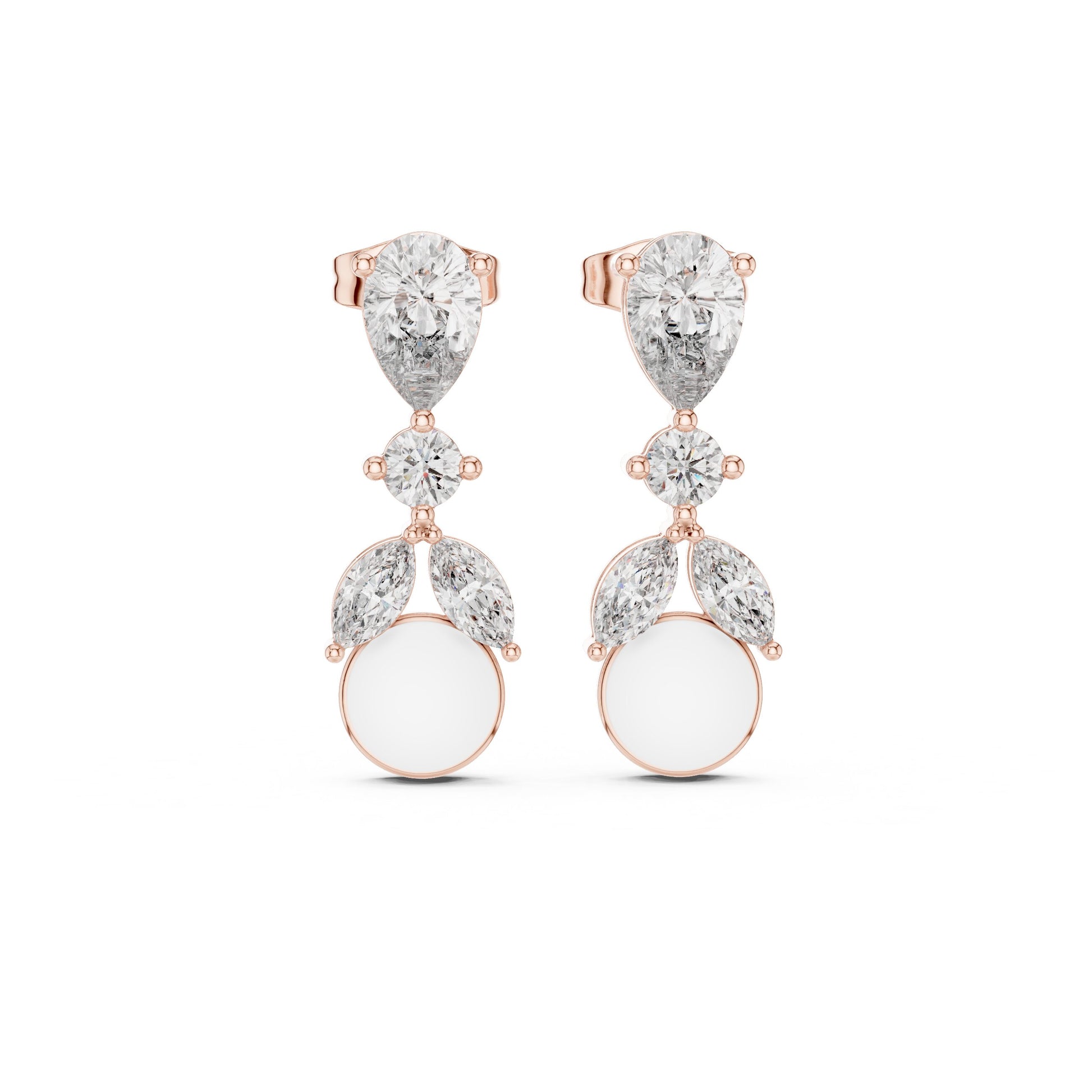 Mixed Shape Lab Grown Diamond Drop Earrings