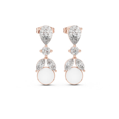 Mixed Shape Lab Grown Diamond Drop Earrings