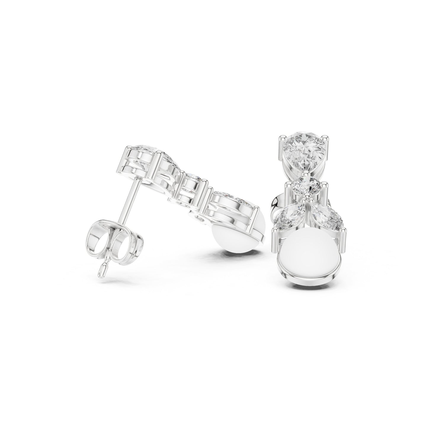 Mixed Shape Lab Grown Diamond Drop Earrings