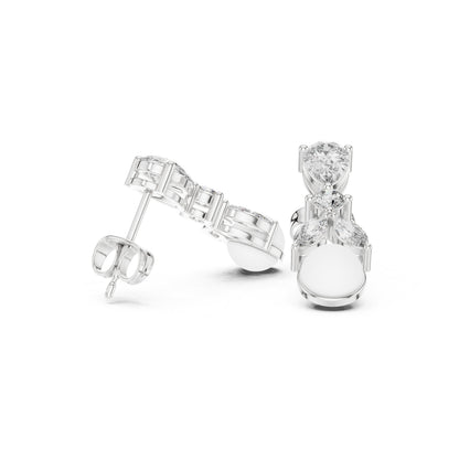 Mixed Shape Lab Grown Diamond Drop Earrings