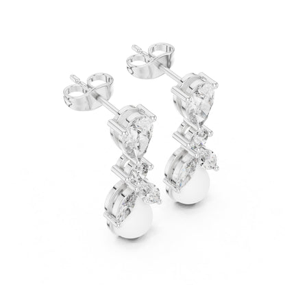 Mixed Shape Lab Grown Diamond Drop Earrings