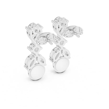 Mixed Shape Lab Grown Diamond Drop Earrings
