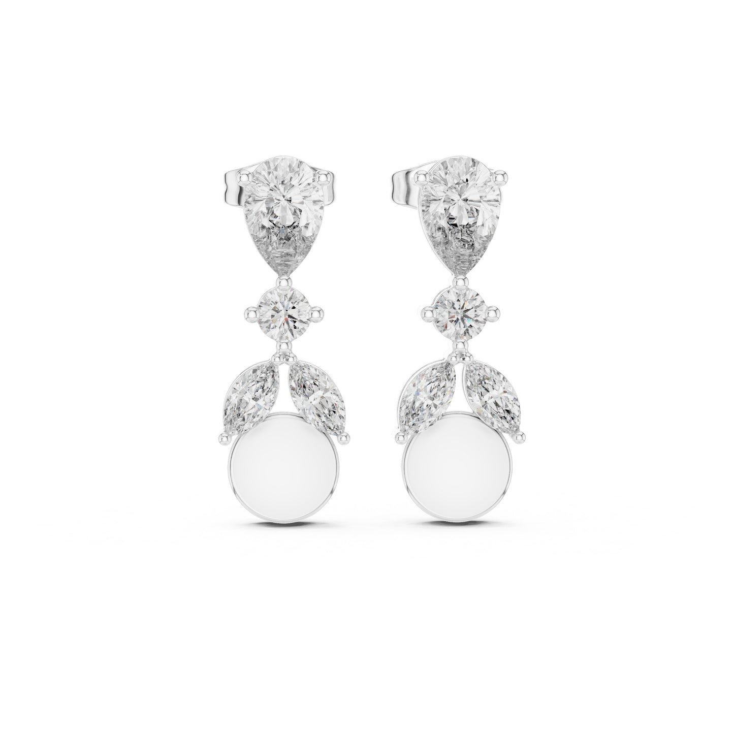 Mixed Shape Lab Grown Diamond Drop Earrings