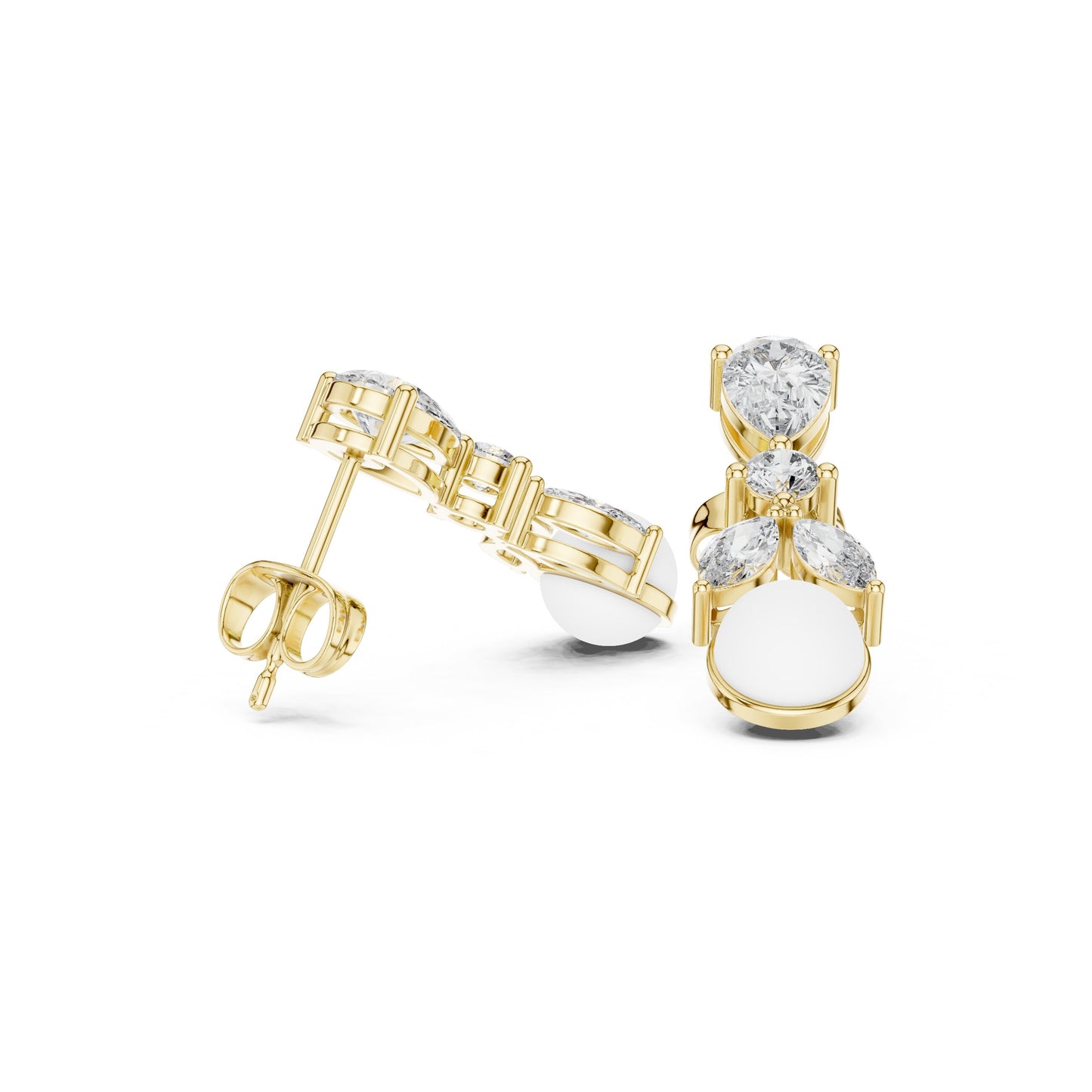 Mixed Shape Lab Grown Diamond Drop Earrings