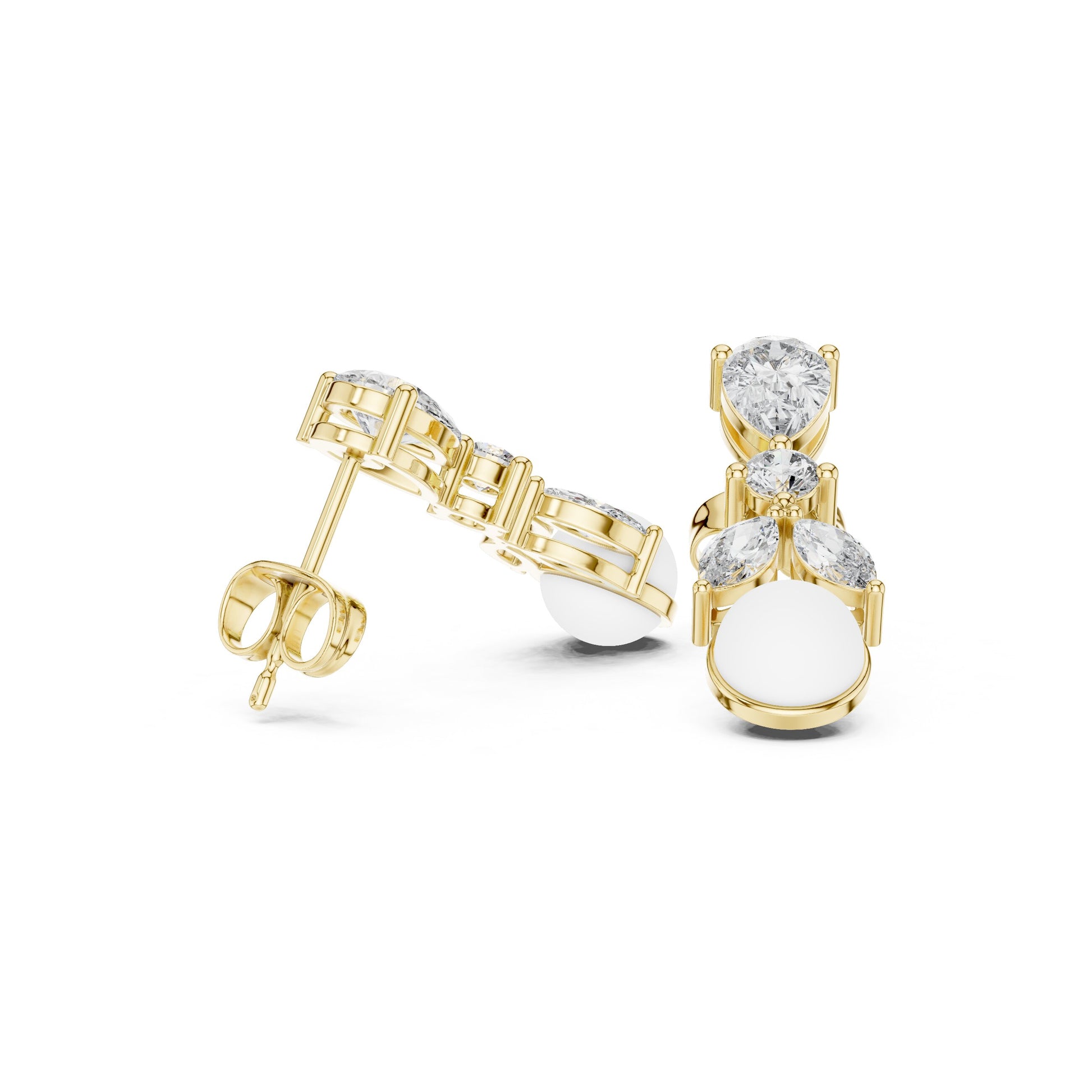 Mixed Shape Lab Grown Diamond Drop Earrings