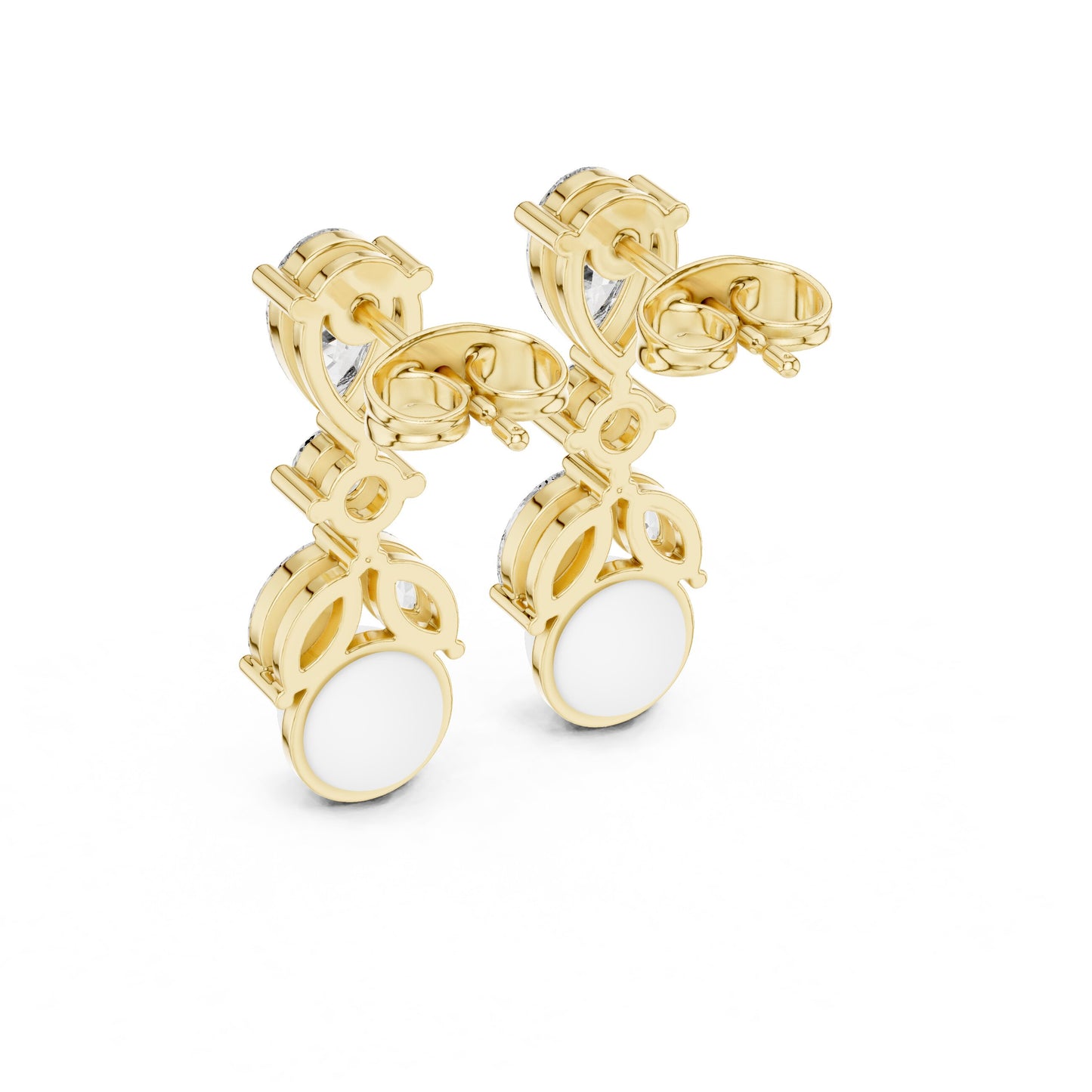 Mixed Shape Lab Grown Diamond Drop Earrings
