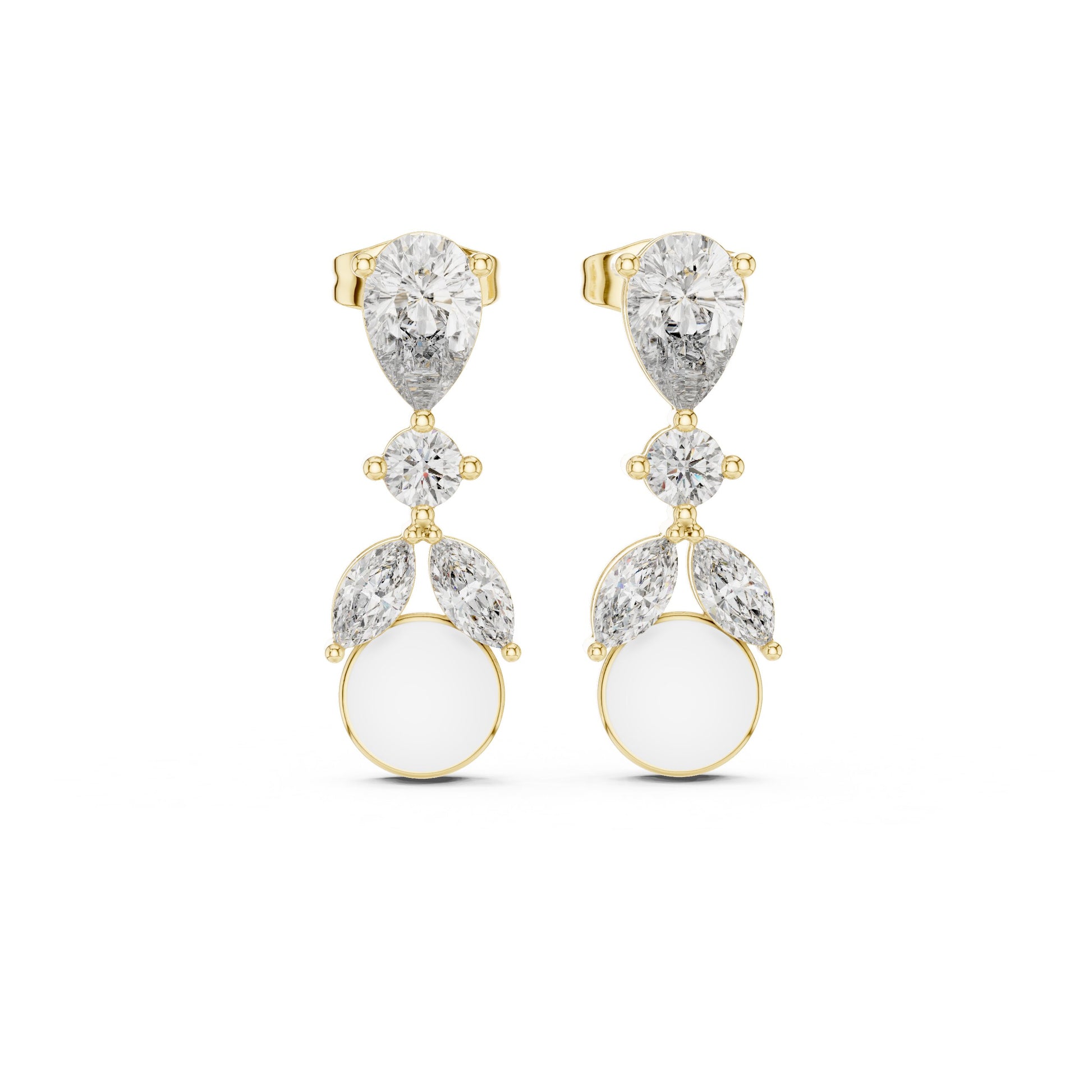 Mixed Shape Lab Grown Diamond Drop Earrings