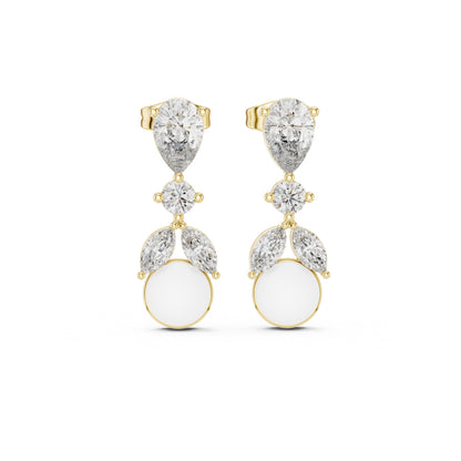 Mixed Shape Lab Grown Diamond Drop Earrings