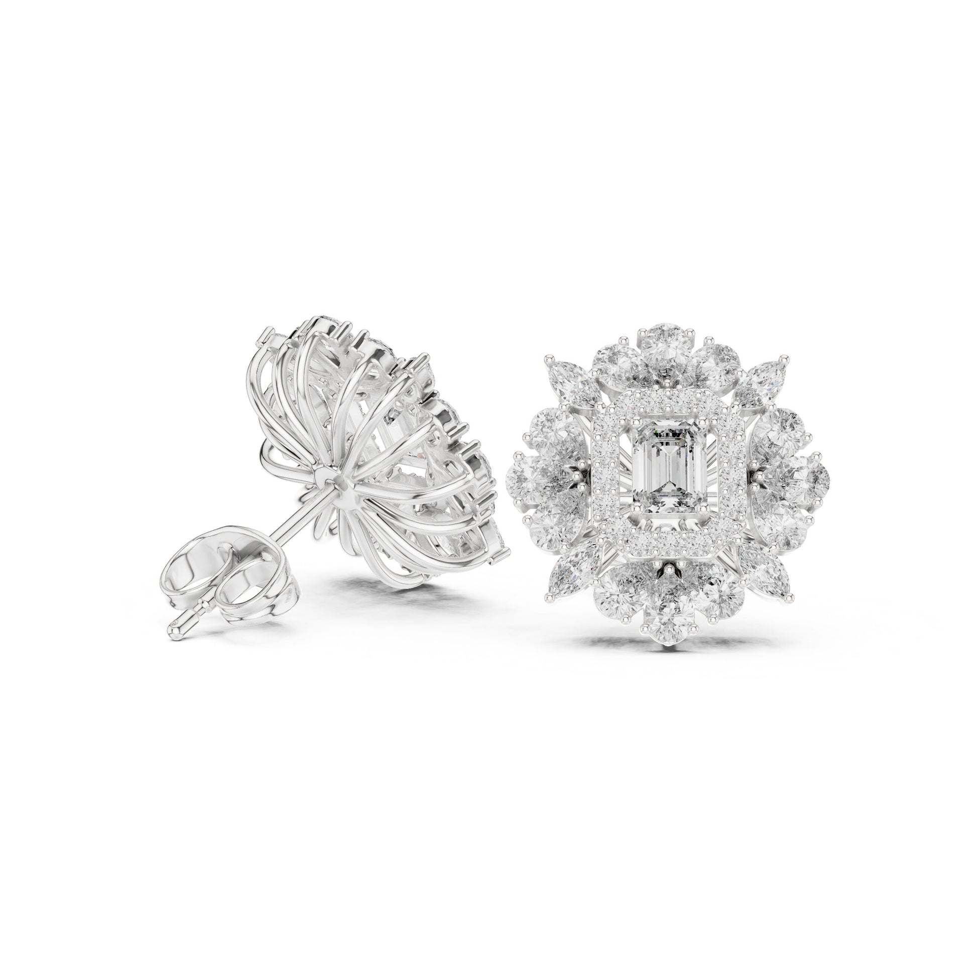Mixed Shape Lab Grown Diamond Stud Earrings