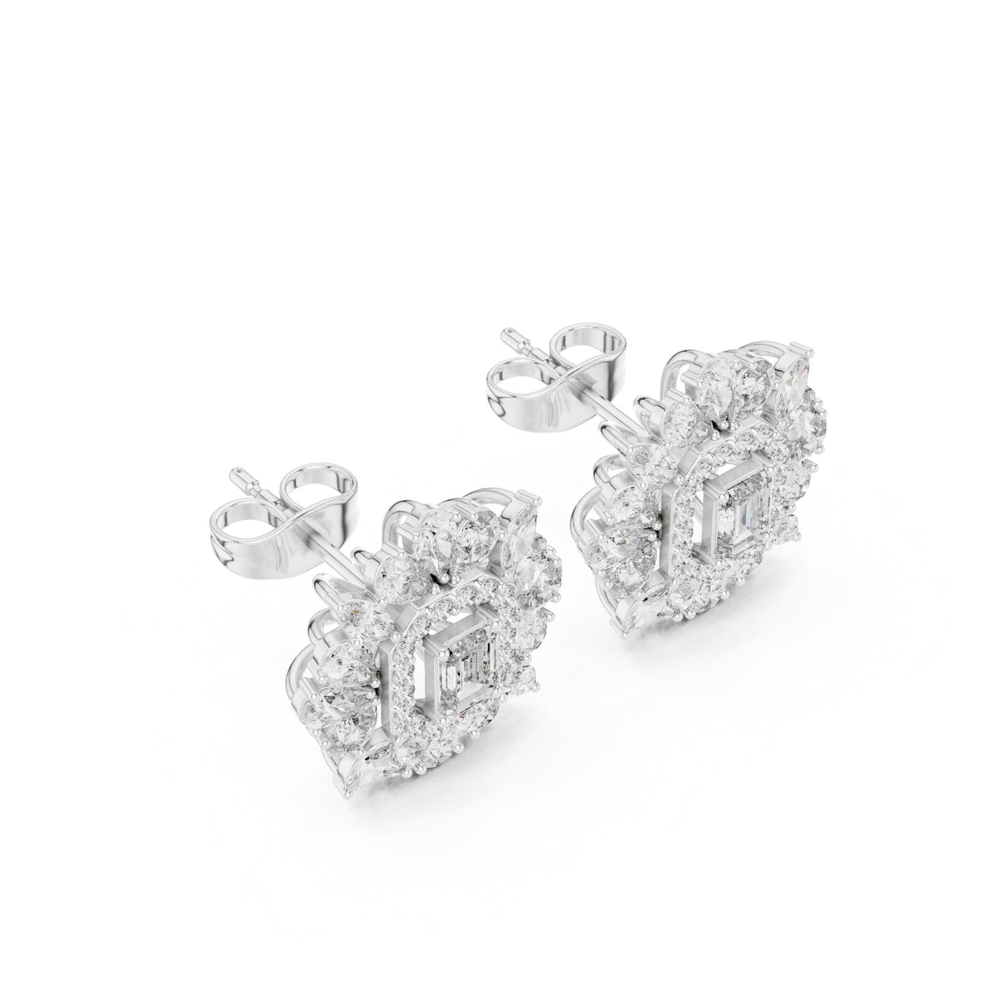 Mixed Shape Lab Grown Diamond Stud Earrings