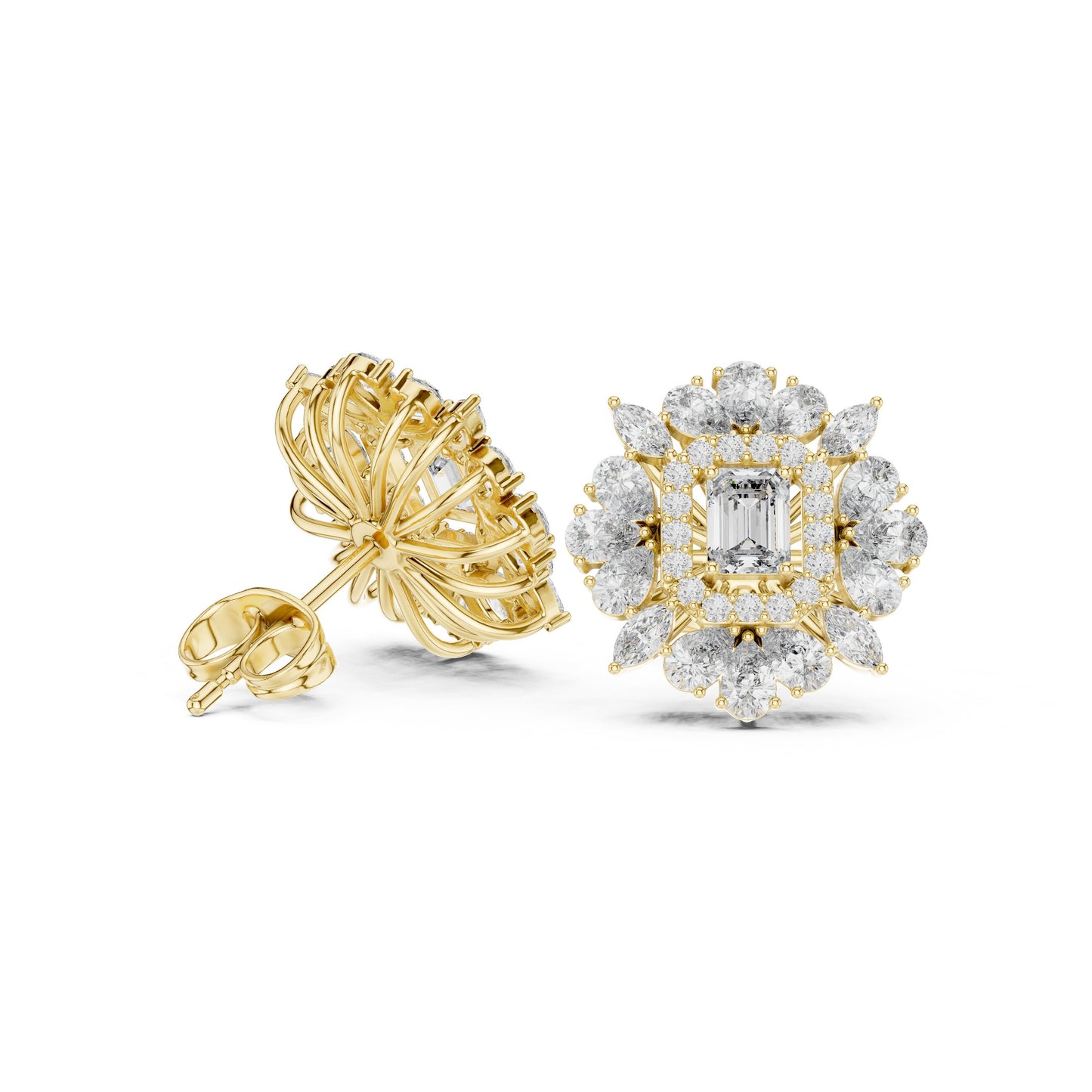 Mixed Shape Lab Grown Diamond Stud Earrings