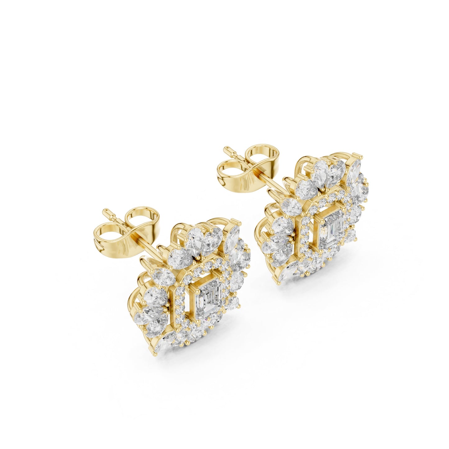 Mixed Shape Lab Grown Diamond Stud Earrings