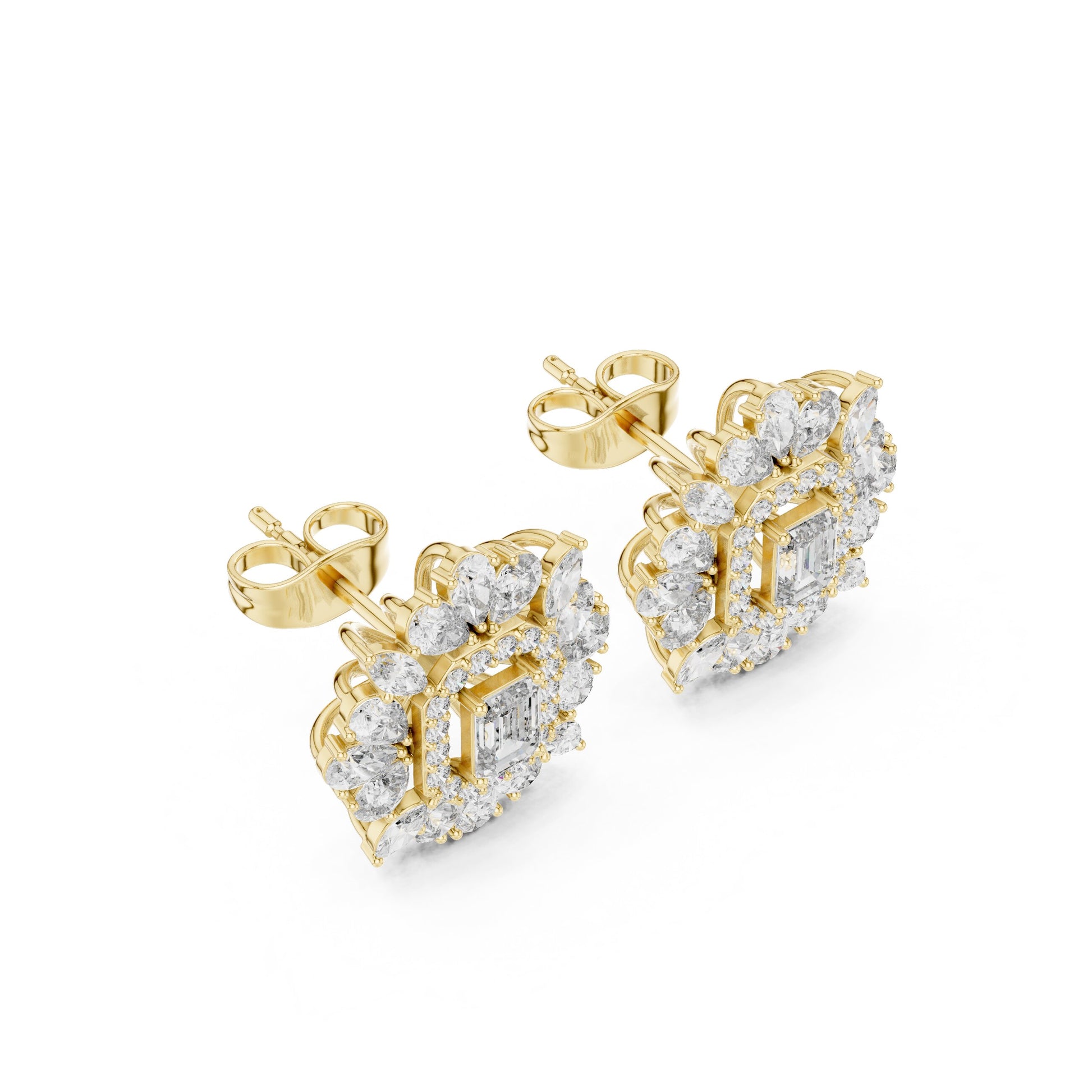 Mixed Shape Lab Grown Diamond Stud Earrings