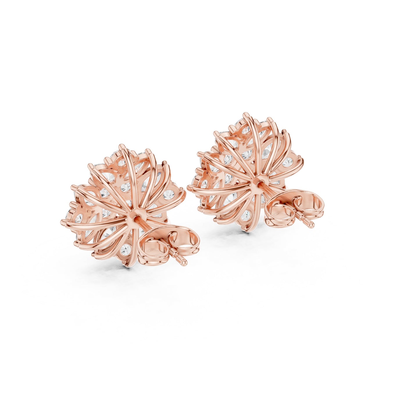 Mixed Shape Lab Grown Diamond Cluster Earrings