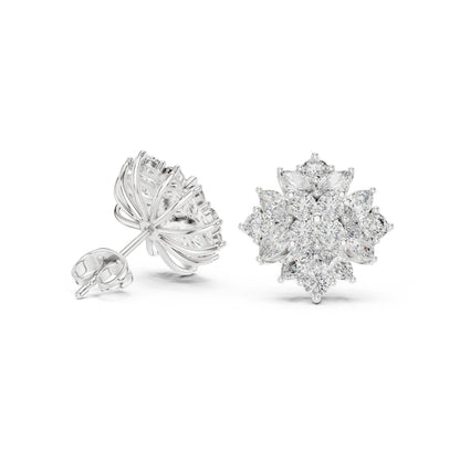 Mixed Shape Lab Grown Diamond Cluster Earrings