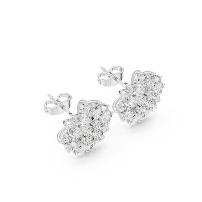 Mixed Shape Lab Grown Diamond Cluster Earrings