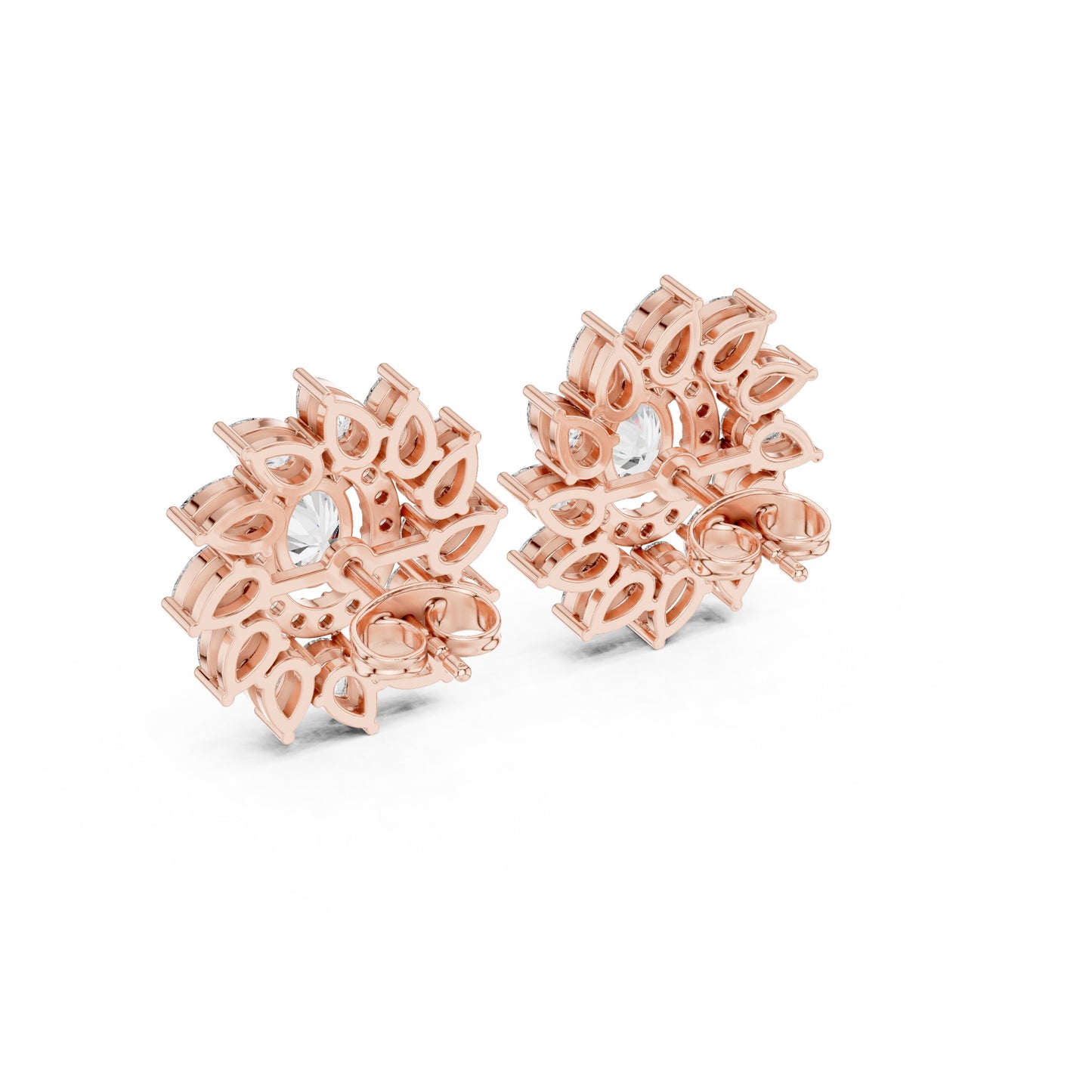 Mixed Shape Lab Grown Diamond Cluster Earrings