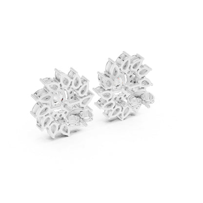 Mixed Shape Lab Grown Diamond Cluster Earrings