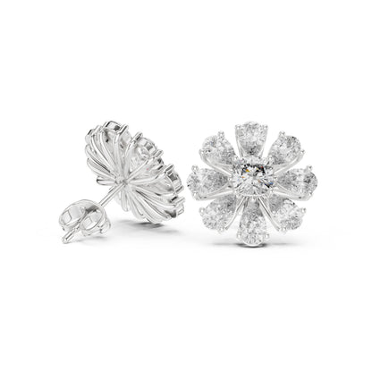 Mixed Shape Lab Grown Diamond Cluster Earrings