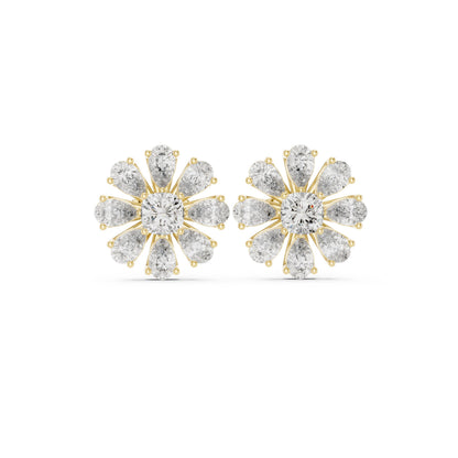 Mixed Shape Lab Grown Diamond Cluster Earrings