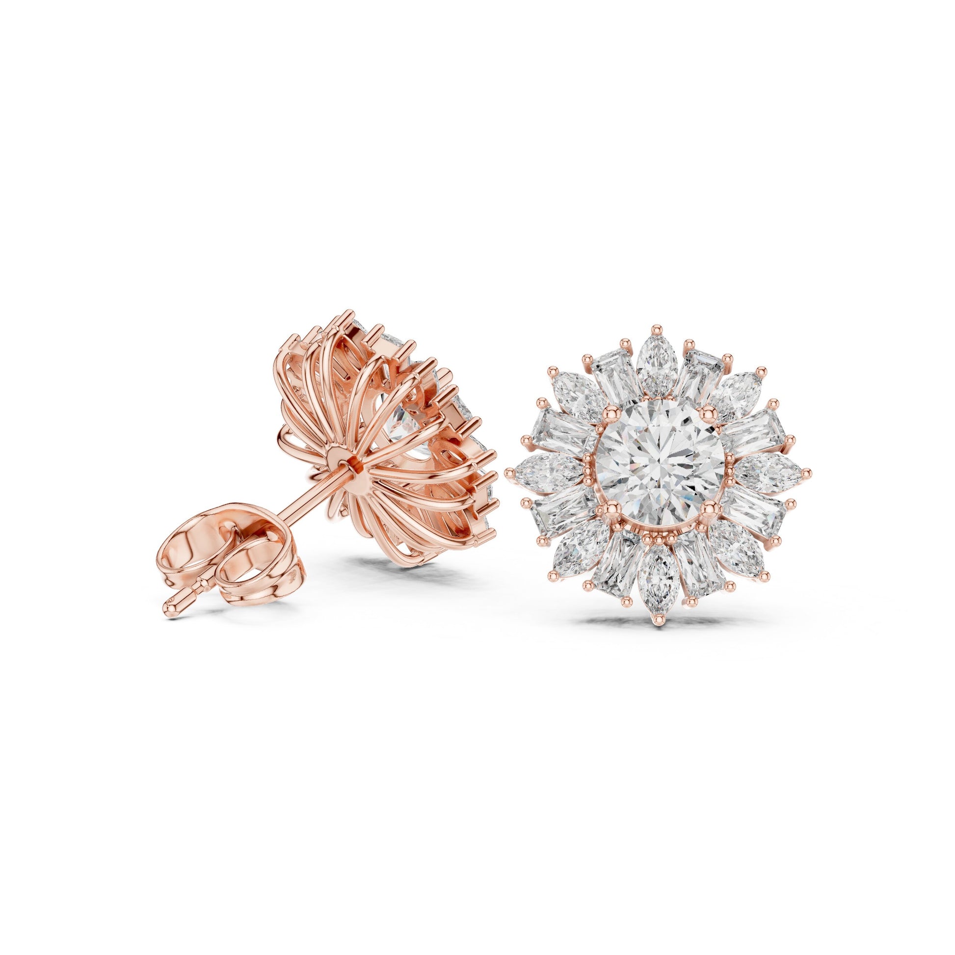 Mixed Shape Lab Grown Diamond Stud Earrings