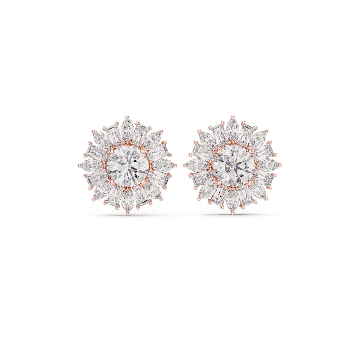 Mixed Shape Lab Grown Diamond Stud Earrings