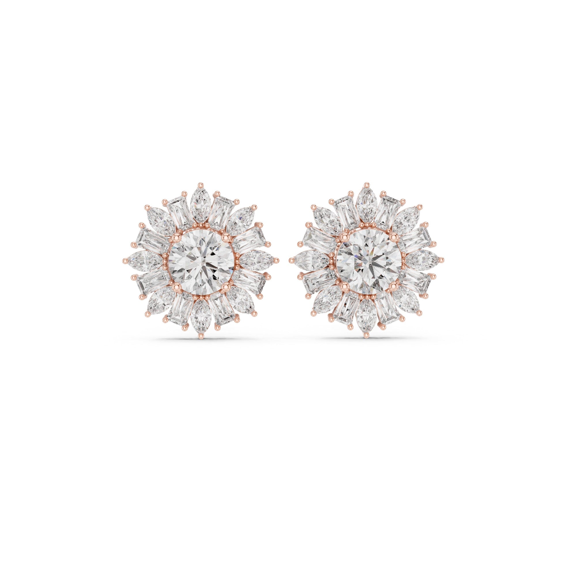 Mixed Shape Lab Grown Diamond Stud Earrings