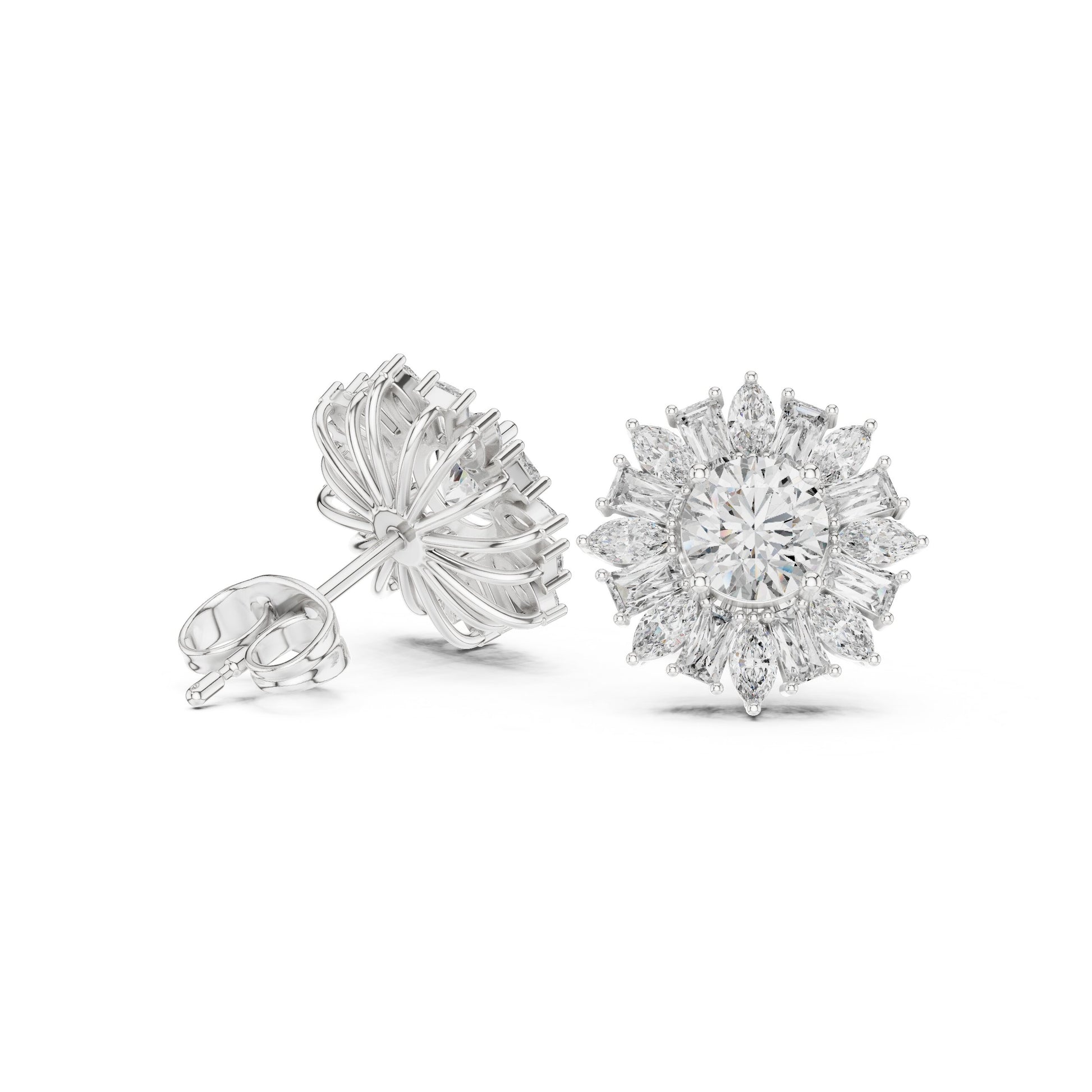 Mixed Shape Lab Grown Diamond Stud Earrings