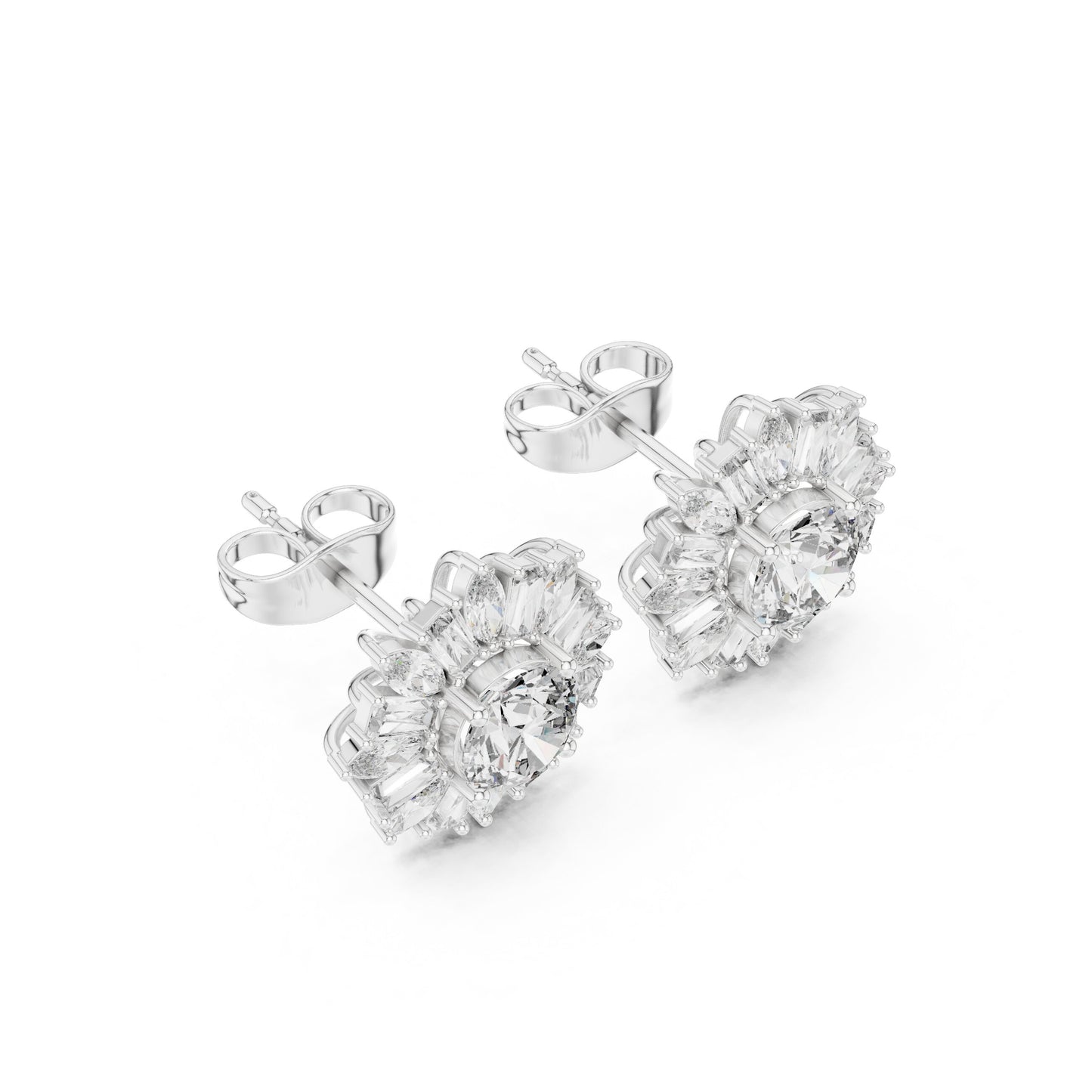 Mixed Shape Lab Grown Diamond Stud Earrings