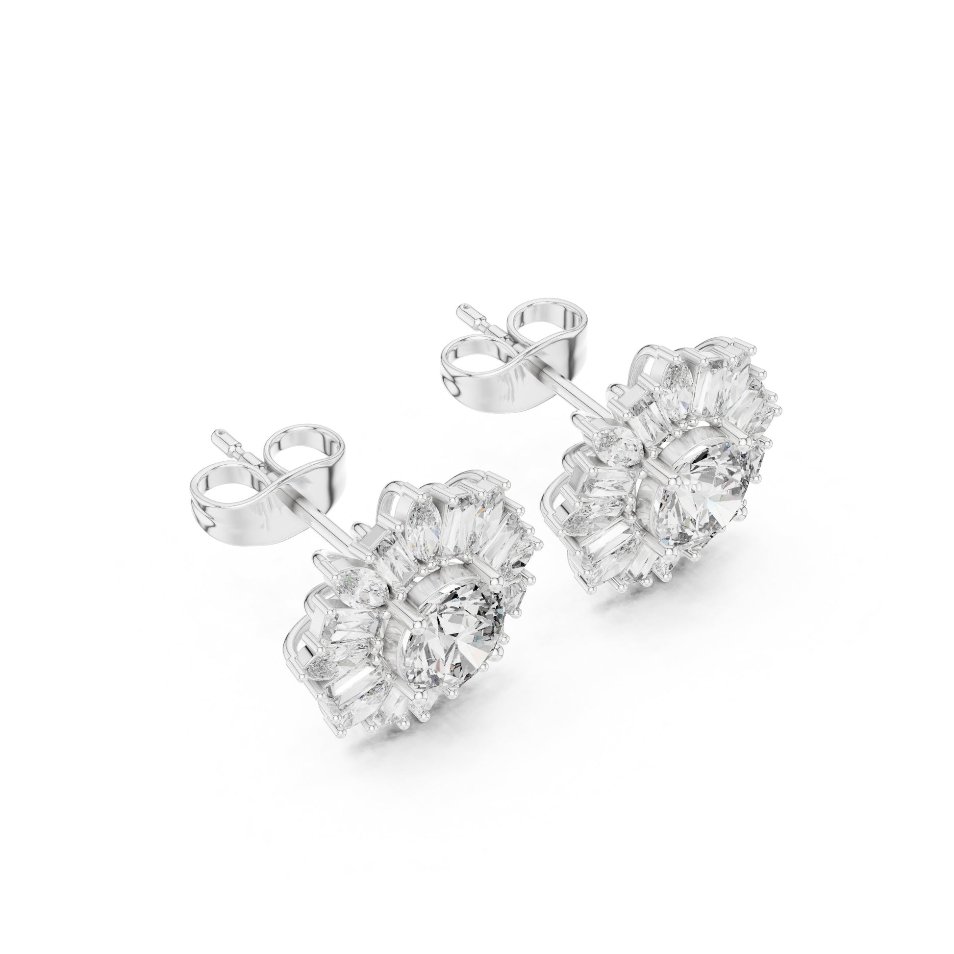 Mixed Shape Lab Grown Diamond Stud Earrings