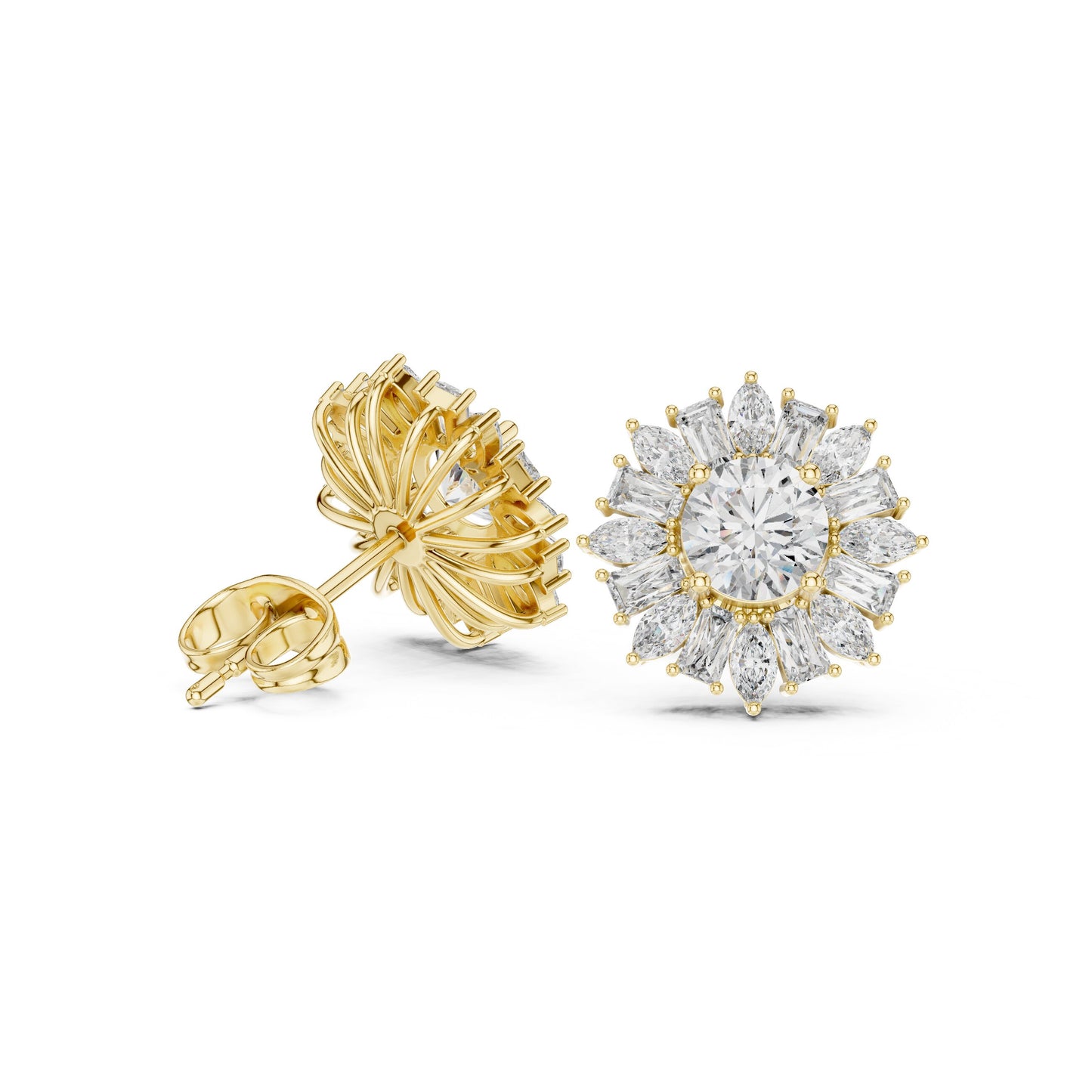 Mixed Shape Lab Grown Diamond Stud Earrings