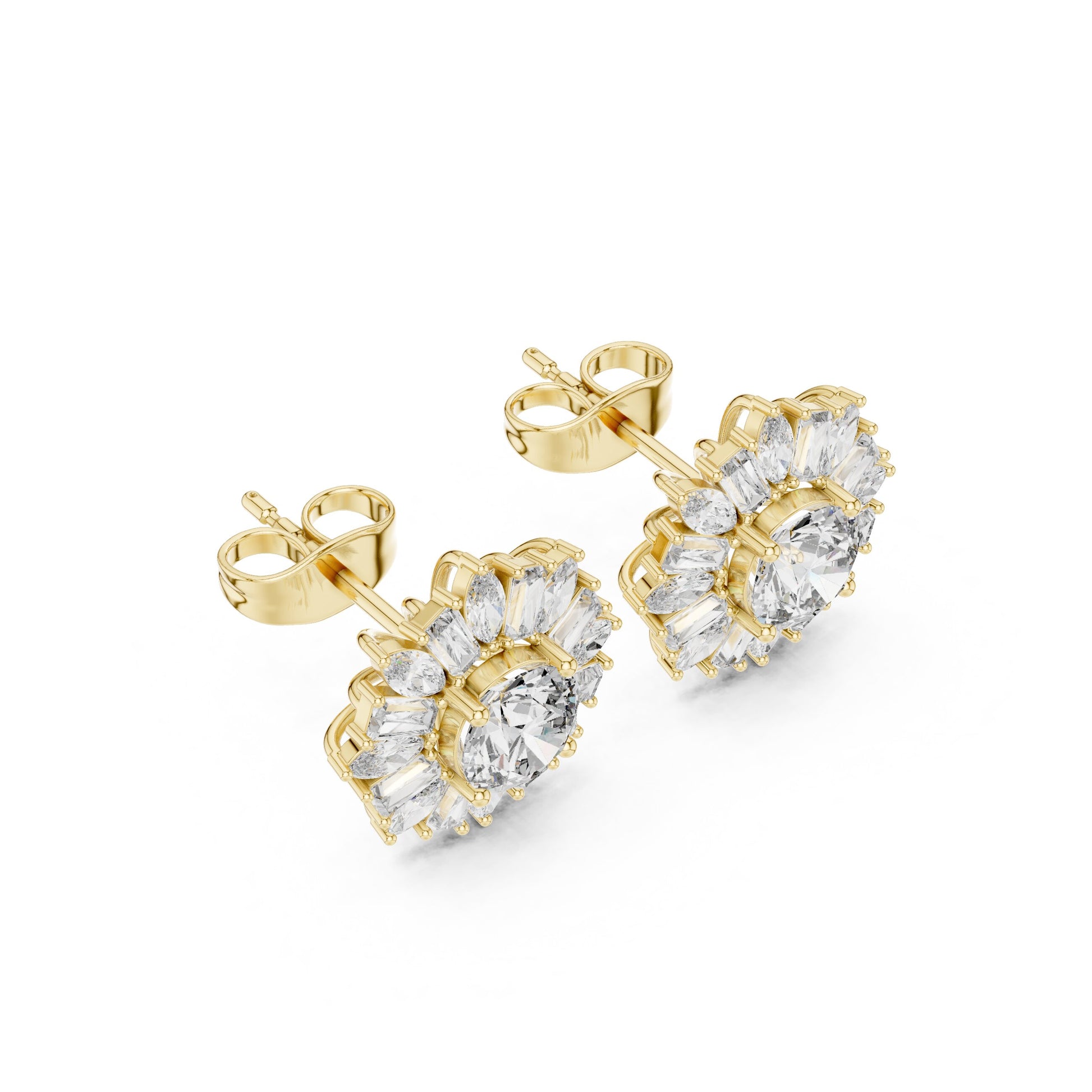 Mixed Shape Lab Grown Diamond Stud Earrings