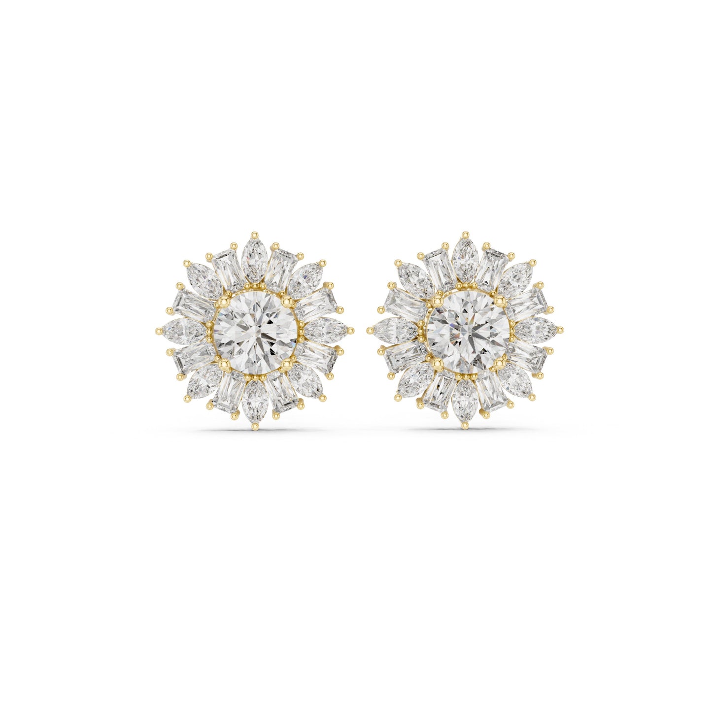 Mixed Shape Lab Grown Diamond Stud Earrings