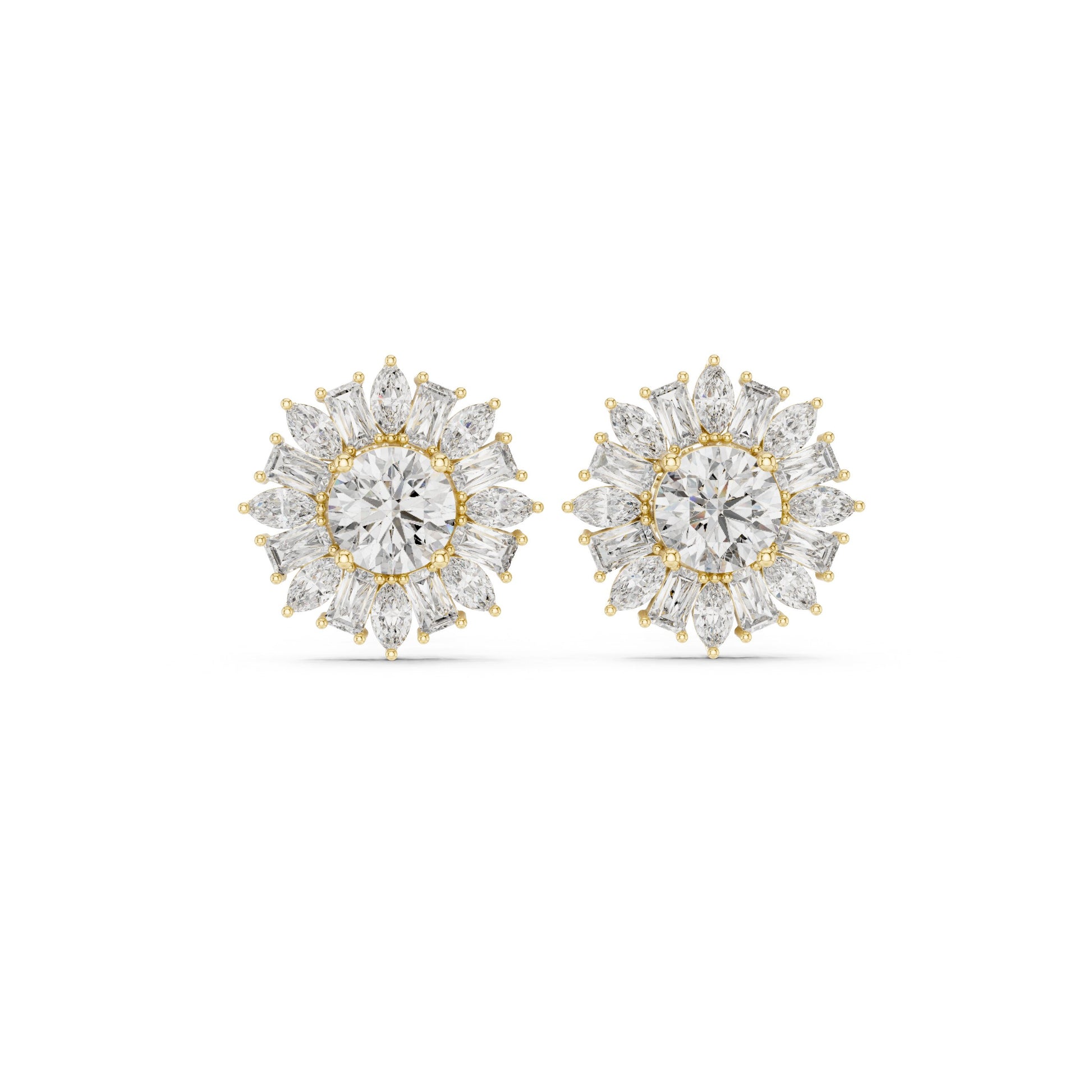 Mixed Shape Lab Grown Diamond Stud Earrings