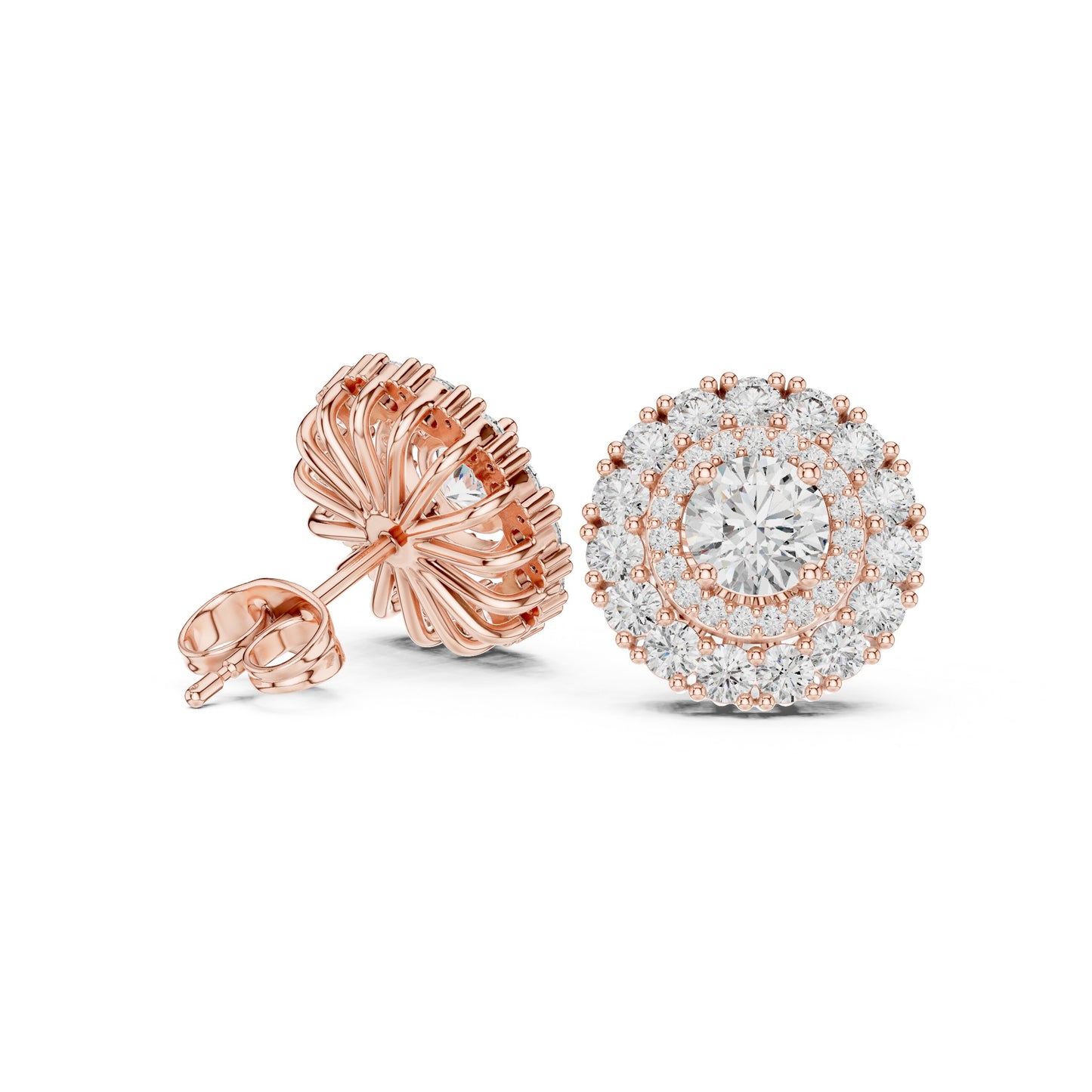 Round Stud Lab Grown Diamond Earrings