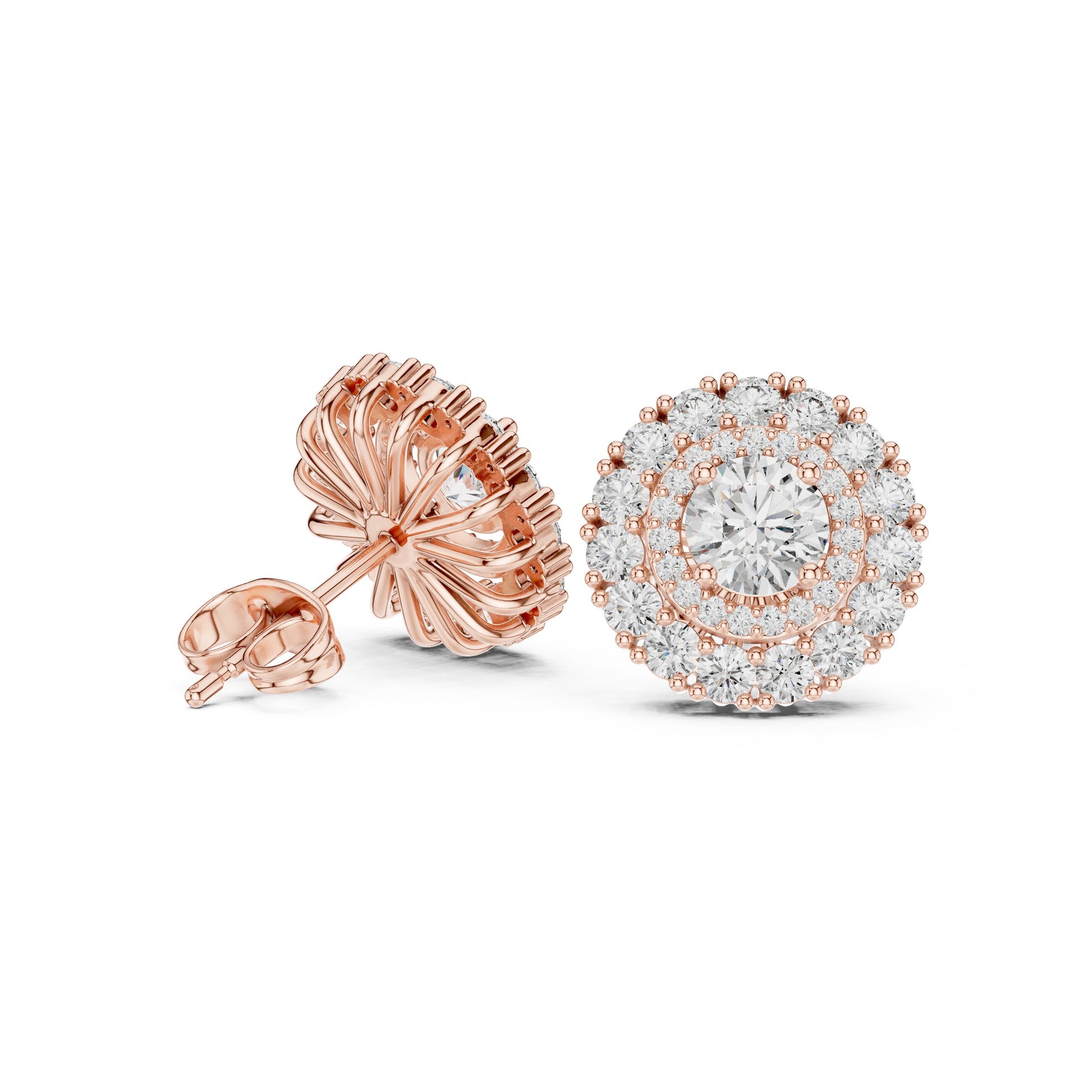 Round Stud Lab Grown Diamond Earrings