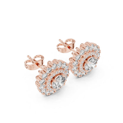 Round Stud Lab Grown Diamond Earrings